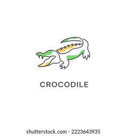 modern logo design with crocodile line art 