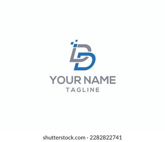Diseño de logotipo moderno basado en palabras D.