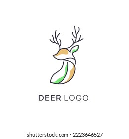 modern logo design with deer line art 