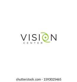 Modern logo design of eye or vision center business with green and white background - EPS10 - Vector.