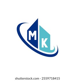 The modern logo design features a stylized two-letter initial in shades of blue, surrounded by circular elements to convey fluidity and professionalism