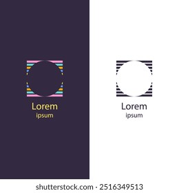 Un diseño de logotipo moderno con arcos abstractos con rayas Horizontales, perfecto para la marca, la identidad corporativa, los negocios creativos y los proyectos de medios digitales.