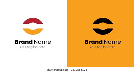 Modern logo design featuring a circle with a horizontal bar vector
