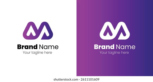 Modern logo design featuring intertwined "M" with upward-pointing triangles.