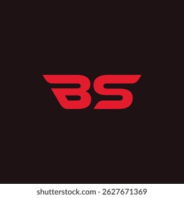 A modern logo design featuring the letters ""BS"" in a stylish red font against a black background. This logo can be used for branding, businesses, or other creative projects
