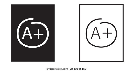Modern logo design featuring minimalist style in black and white color scheme with A+ symbol