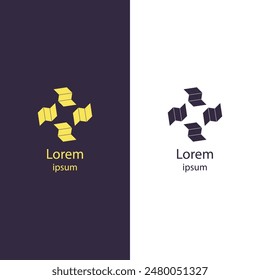 Modern logo design featuring a sleek, abstract shape. Ideal for any business. Customize colors and add your company name. Stand out easily with this distinctive logo!