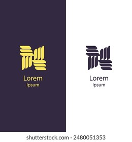 Modern logo design featuring a sleek, abstract shape. Ideal for any business. Customize colors and add your company name. Stand out easily with this distinctive logo!