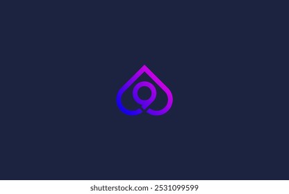 A modern logo design featuring a stylized heart shape in gradient purple and blue.