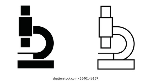 Modern logo design featuring a stylized microscope with a sleek black and white color scheme for scientific branding