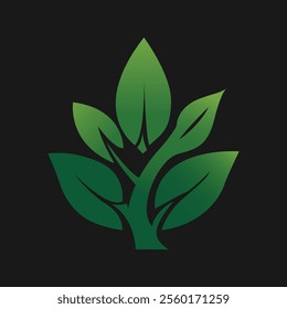 Modern logo design flat icon eco-friendly, featuring stylized leaves