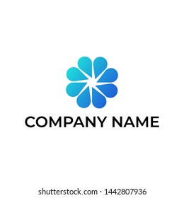 Modern logo design for flower and water drop