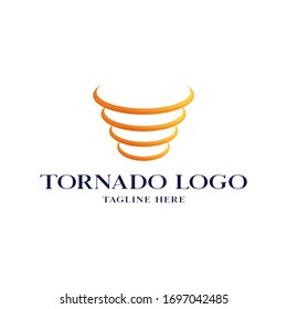 Modern Logo Design Gradient Style, Orange and Yellow Tornado or Four Half Circle form a tornado