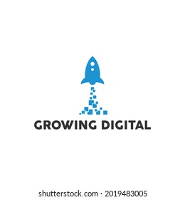 modern logo design for growing digital technology