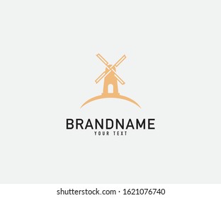 Modern logo design of home and dutch windmills with white background - EPS10 - Vector.