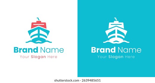 Modern Logo Design With The Image Of A Ship On The Waves