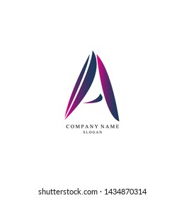 Modern A logo design initial