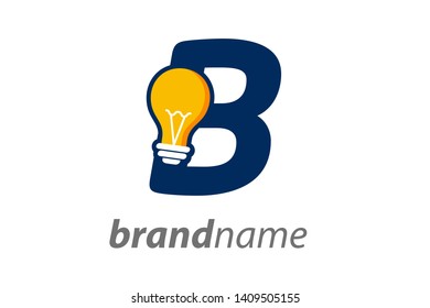 Modern logo design Initial B combine with Bulb ( idea icon)