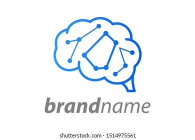Modern logo design initial D inside brain.