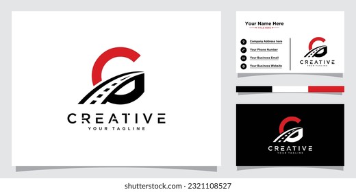 Modernes Logo Design Initial G kombiniert mit Straße.