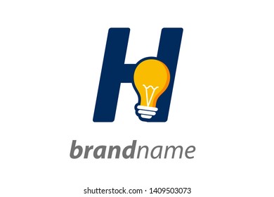 Modern logo design Initial H combine with Bulb ( idea icon)