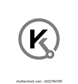 Modern logo design initial of K and F with key shape