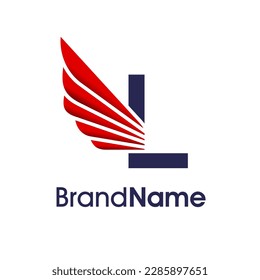 Modern Logo design initial L combine with red wing. logo can use for your any company.