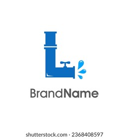 Modernes Logo Design Initial L kombiniert mit Rohr und Wasser. Das Logo eignet sich gut für die Installation und Konstruktion von Unternehmen.