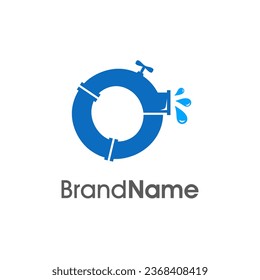 Modern logo design Initial O combine with pipe and water. The logo good for company related plumbing and constructions.