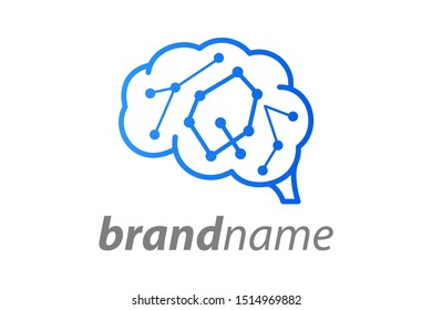 Modern logo design initial Q inside brain.