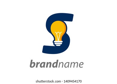 Modern logo design Initial S combine with Bulb ( idea icon)