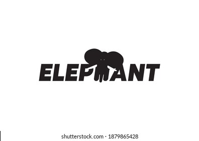 Modern logo design inside elephant text. Elephant logo vector template. Vector illustration, mark, logo for design.