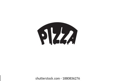Modern logo design inside fluid pizza text. pizza logo vector template. Vector illustration, mark, logo for design.