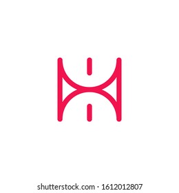 Modern Logo Design Inspiration, Business or Company Brand, Letter h or UN with Line