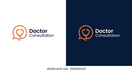 modern logo design inspiration, doctor consultation, doctor conversation