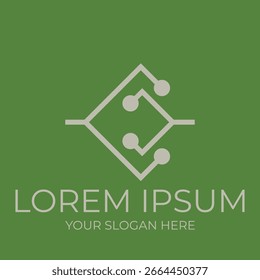  Un diseño de logotipo moderno inspirado en la intrincada belleza de los circuitos electrónicos que representan la innovación y la tecnología