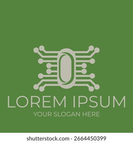  A modern logo design inspired by the intricate beauty of electronic circuits representing innovation and technology