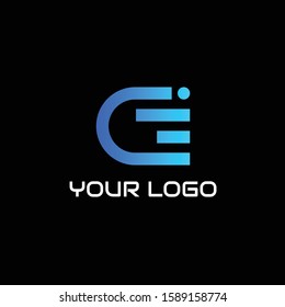 Modern logo design of letter C on clear background colours - EPS10 - Vector.