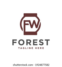 Modern logo design with letter FW
