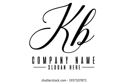 Modern logo design with letter KB in vector