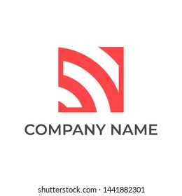 Modern logo design for letter n