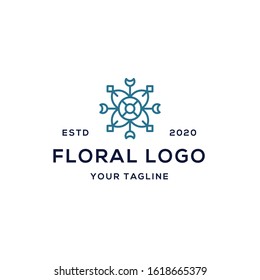 Modern Logo Design or Luxury Floral Ornament or Flower Line Art with White Background