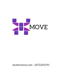 Modern logo design with the main color purple. This design is suitable for business, community, technology and Gymnastic templates.