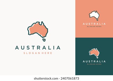 Moderne Logo-Design-Karte der Region oder Karte Australiens
