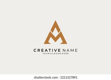 Modern AM logo design Monogram for business template