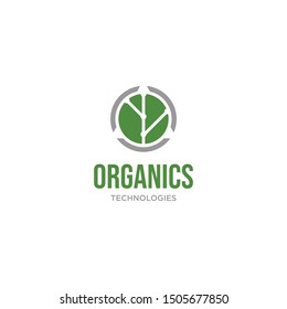 Modern logo design of organics technologies with white background - EPS10 - Vector.
