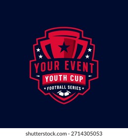 Un diseño de logotipo moderno con una copa rosa, que representa la excelencia y el prestigio en las competiciones deportivas.