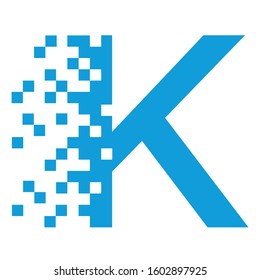 modern logo design pixel letter K vector illustration