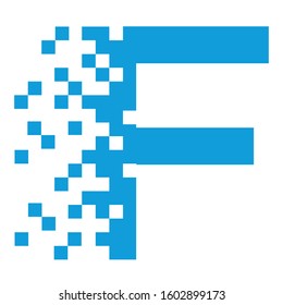modern logo design pixel letter F vector illustration