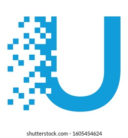modern logo design pixel letter U vector illustration